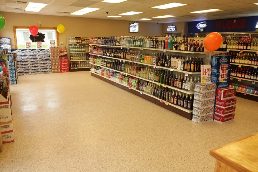 Finished commercial floor coating in a Maui business with a glossy, easy-clean surface